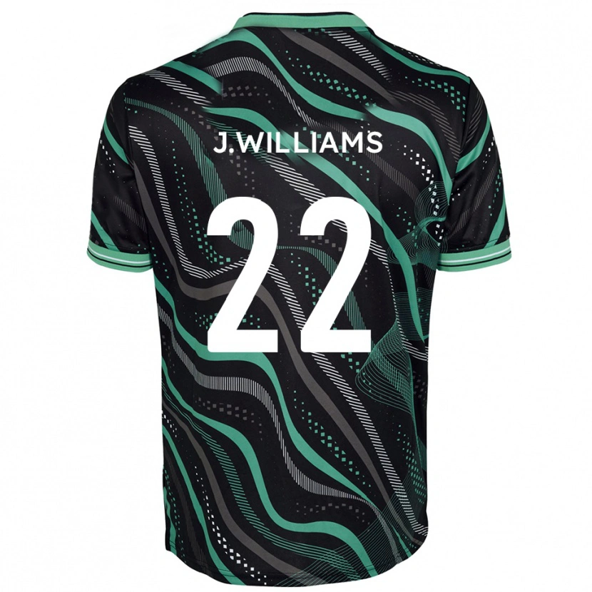 Danxen Homme Maillot Josh Williams #22 Noir Vert Tenues Extérieur 2025/26 T-Shirt