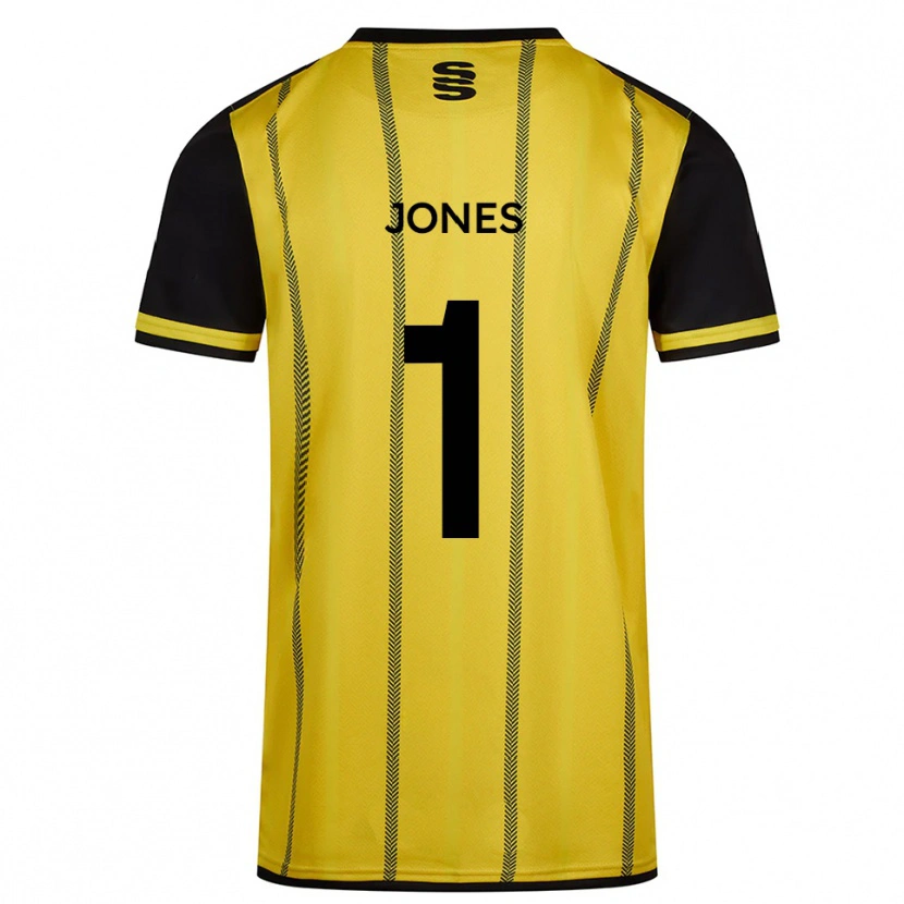 Danxen Homme Maillot Zac Jones #1 Jaune Noir Tenues Extérieur 2025/26 T-Shirt