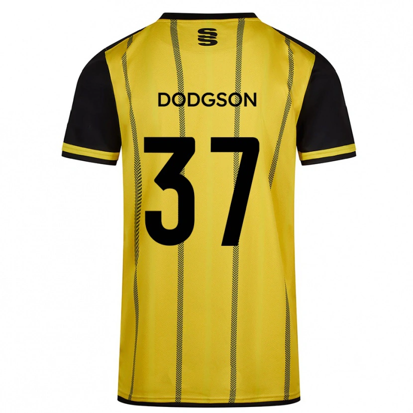 Danxen Homme Maillot Ewan Dodgson #37 Jaune Noir Tenues Extérieur 2025/26 T-Shirt
