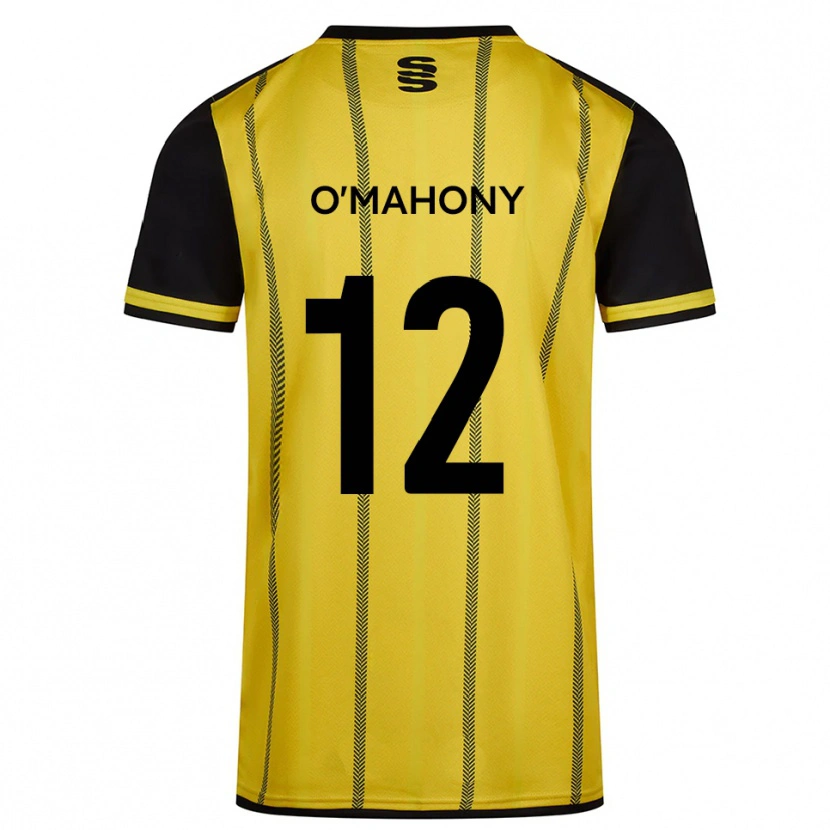 Danxen Homme Maillot Orlaith O'mahony #12 Jaune Noir Tenues Extérieur 2025/26 T-Shirt