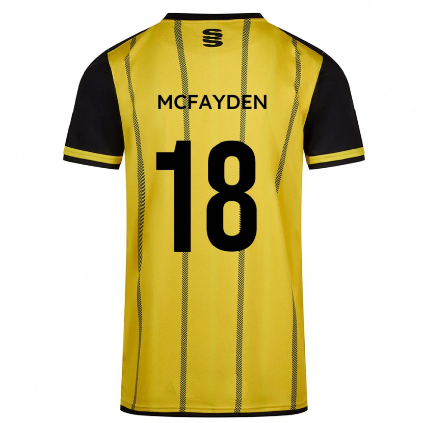 Danxen Homme Maillot Lincoln Mcfayden #18 Jaune Noir Tenues Extérieur 2025/26 T-Shirt