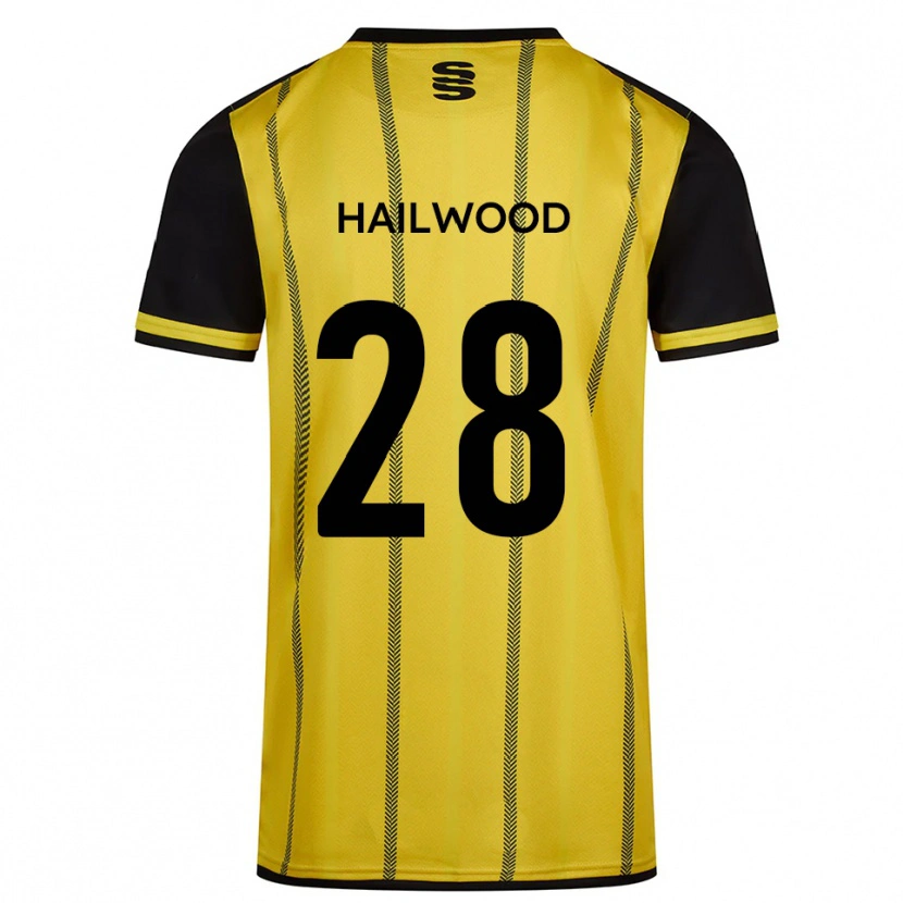Danxen Homme Maillot Jesse Hailwood #28 Jaune Noir Tenues Extérieur 2025/26 T-Shirt