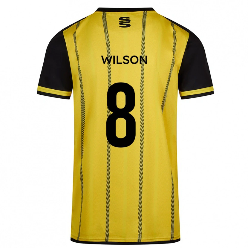 Danxen Homme Maillot George Wilson #8 Jaune Noir Tenues Extérieur 2025/26 T-Shirt
