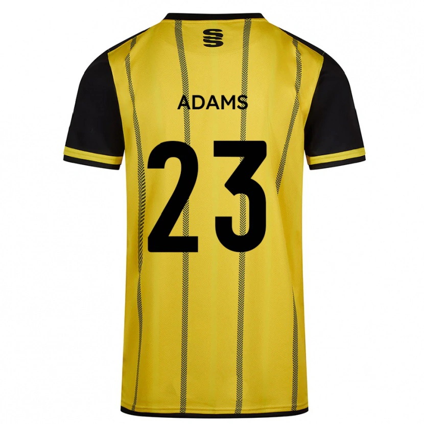 Danxen Homme Maillot Ellie Adams #23 Jaune Noir Tenues Extérieur 2025/26 T-Shirt