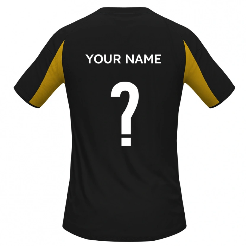 Danxen Homme Maillot Votre Nom #0 Noir Jaune Tenues Extérieur 2025/26 T-Shirt