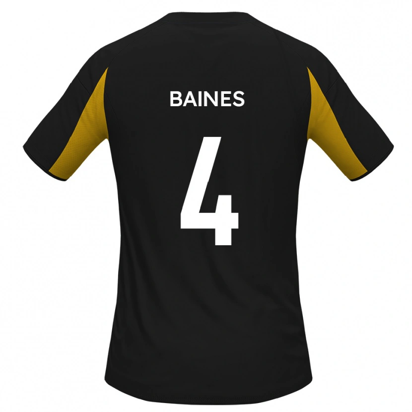 Danxen Homme Maillot Lewis Baines #4 Noir Jaune Tenues Extérieur 2025/26 T-Shirt