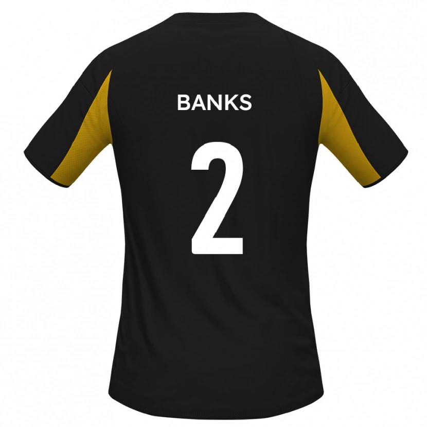 Danxen Homme Maillot Lewis Banks #2 Noir Jaune Tenues Extérieur 2025/26 T-Shirt