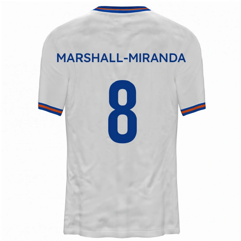 Danxen Homme Maillot Marley Marshall-Miranda #8 Blanc Bleu Tenues Extérieur 2025/26 T-Shirt