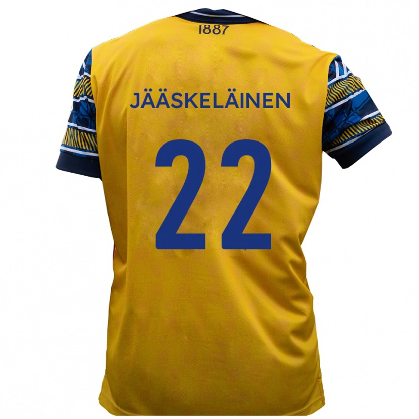 Danxen Homme Maillot Will Jääskeläinen #22 Jaune Noir Tenues Extérieur 2025/26 T-Shirt