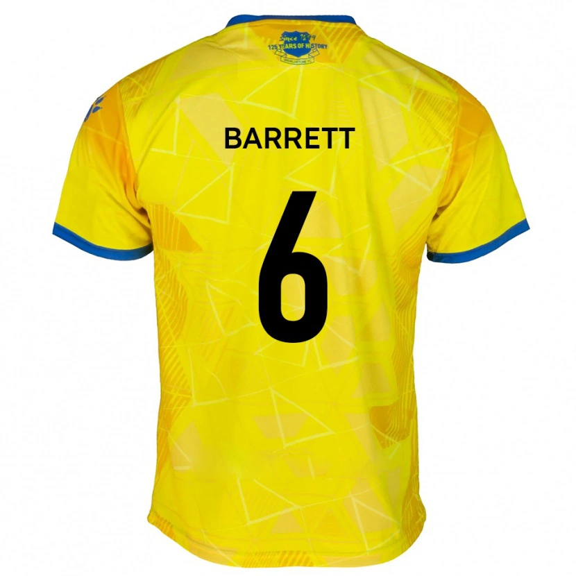 Danxen Homme Maillot Mason Barrett #6 Jaune Bleu Tenues Extérieur 2025/26 T-Shirt