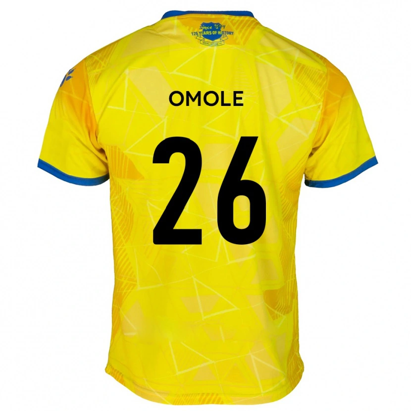 Danxen Homme Maillot Tobi Omole #26 Jaune Bleu Tenues Extérieur 2025/26 T-Shirt