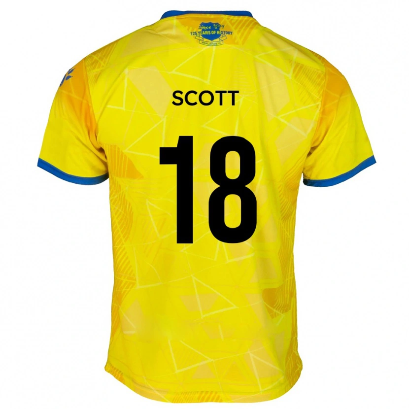Danxen Homme Maillot Christian Scott #18 Jaune Bleu Tenues Extérieur 2025/26 T-Shirt