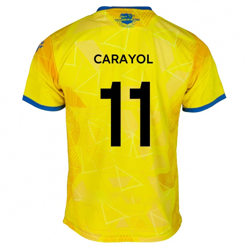 Danxen Homme Maillot Mustapha Carayol #11 Jaune Bleu Tenues Extérieur 2025/26 T-Shirt