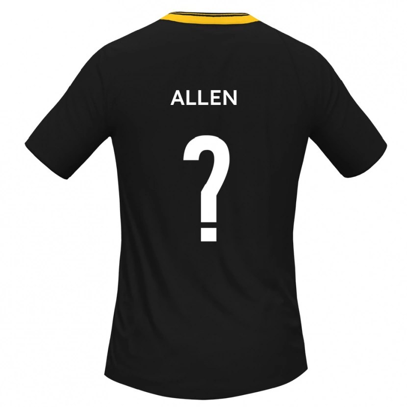 Danxen Homme Maillot Tessa Allen #0 Noir Jaune Tenues Extérieur 2025/26 T-Shirt