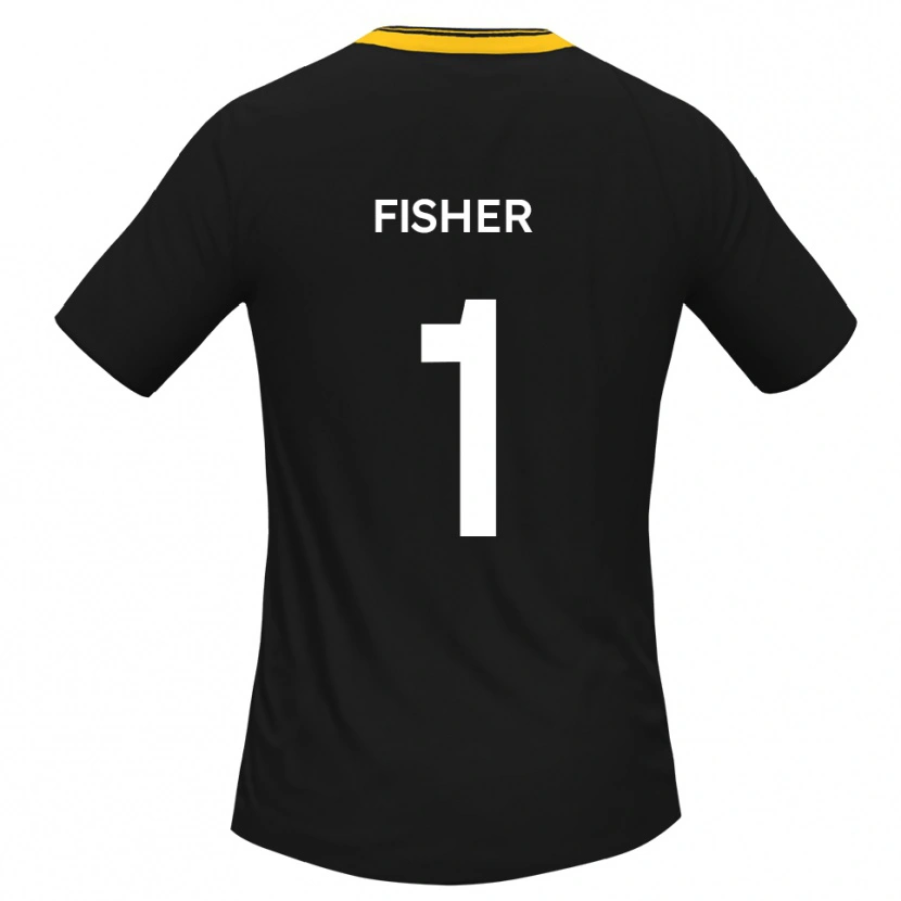 Danxen Homme Maillot Tobias Fisher #1 Noir Jaune Tenues Extérieur 2025/26 T-Shirt