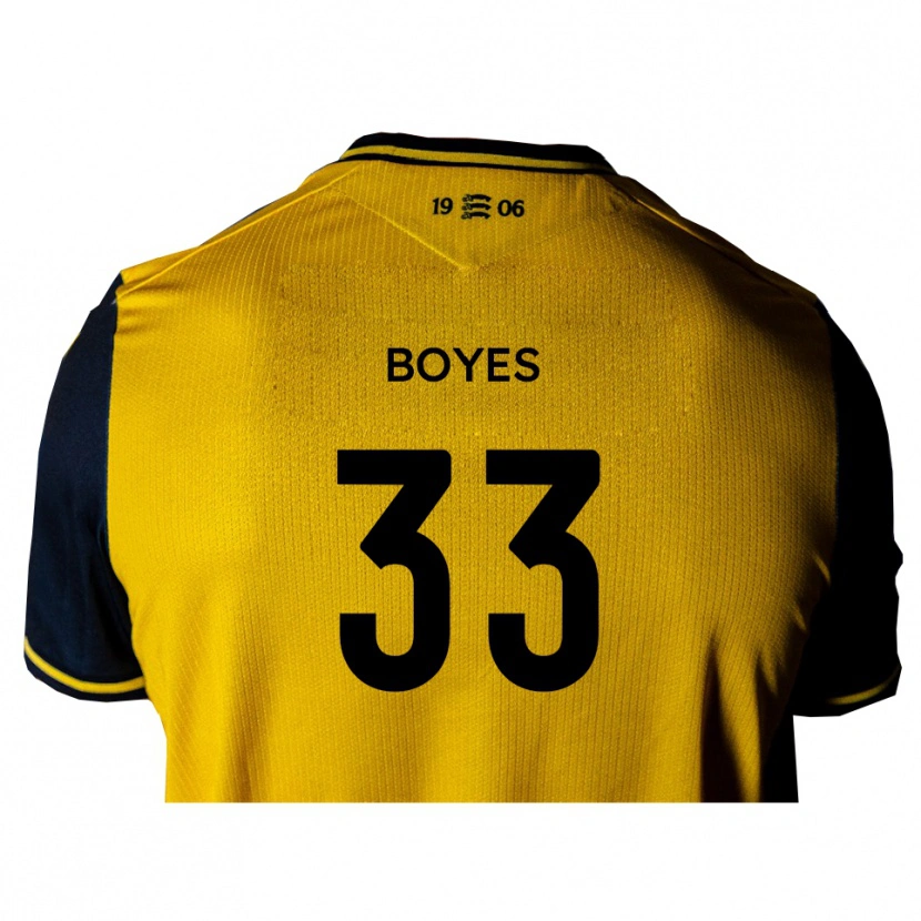 Danxen Homme Maillot Harry Boyes #33 Jaune Noir Tenues Extérieur 2025/26 T-Shirt