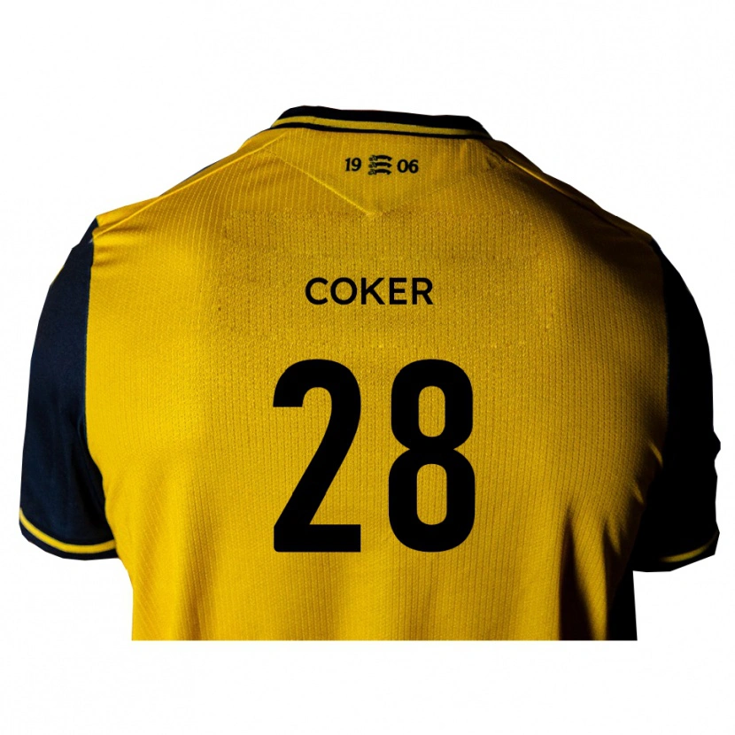 Danxen Homme Maillot Oliver Coker #28 Jaune Noir Tenues Extérieur 2025/26 T-Shirt