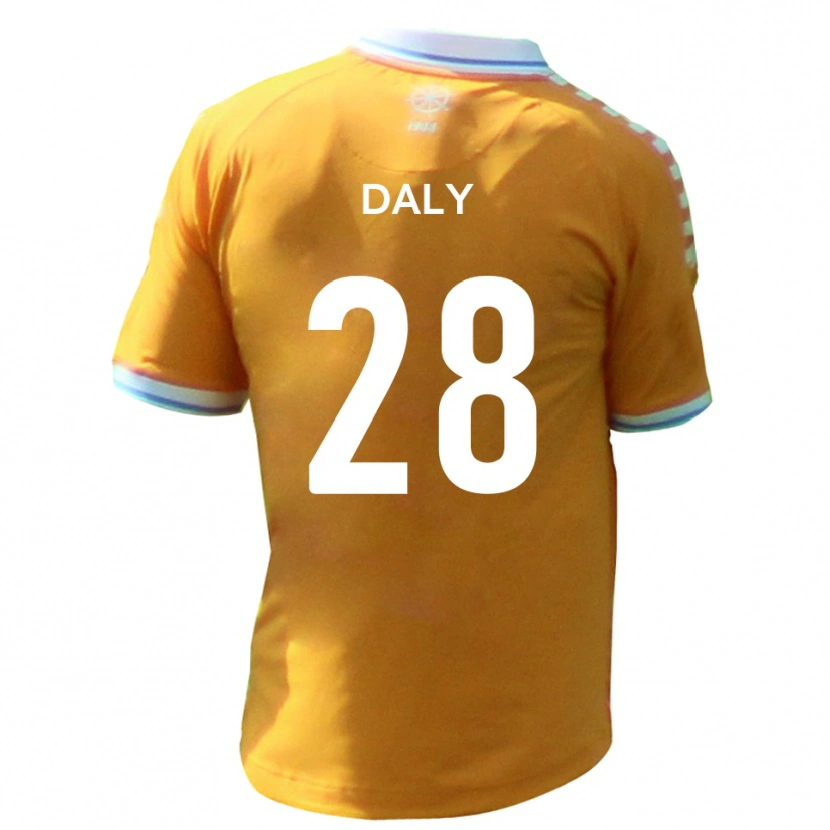 Danxen Homme Maillot Matty Daly #28 Jaune Bleu Tenues Extérieur 2025/26 T-Shirt