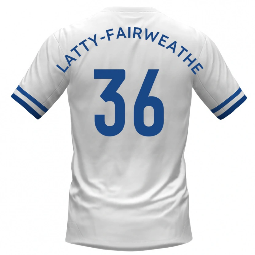 Danxen Homme Maillot Thierry Latty-Fairweather #36 Blanc Bleu Tenues Extérieur 2025/26 T-Shirt