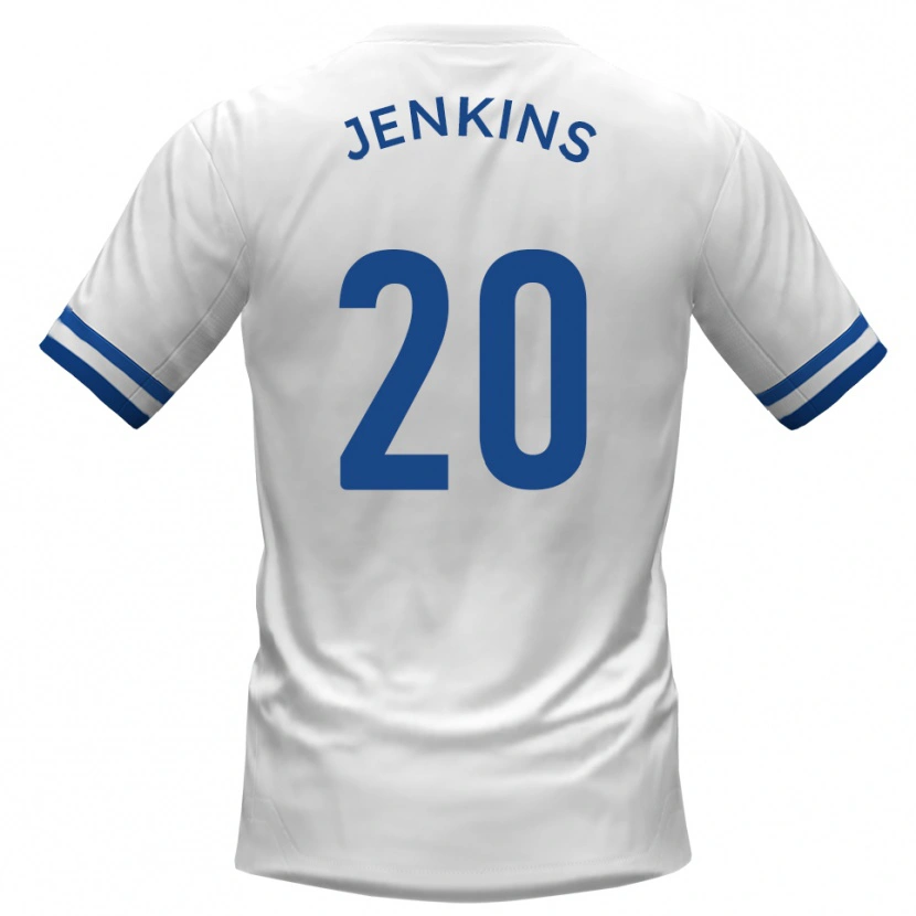 Danxen Homme Maillot Jack Jenkins #20 Blanc Bleu Tenues Extérieur 2025/26 T-Shirt