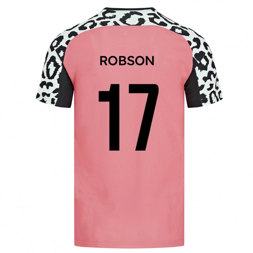 Danxen Homme Maillot Jamie Robson #17 Rose Noir Tenues Extérieur 2025/26 T-Shirt