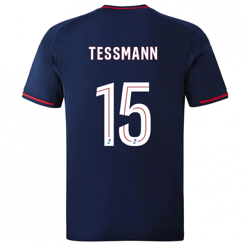 Danxen Homme Maillot Tanner Tessmann #15 Marine Rouge Tenues Extérieur 2025/26 T-Shirt