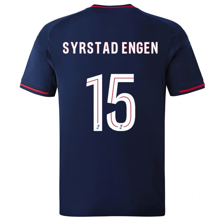 Danxen Homme Maillot Ingrid Syrstad Engen #15 Marine Rouge Tenues Extérieur 2025/26 T-Shirt
