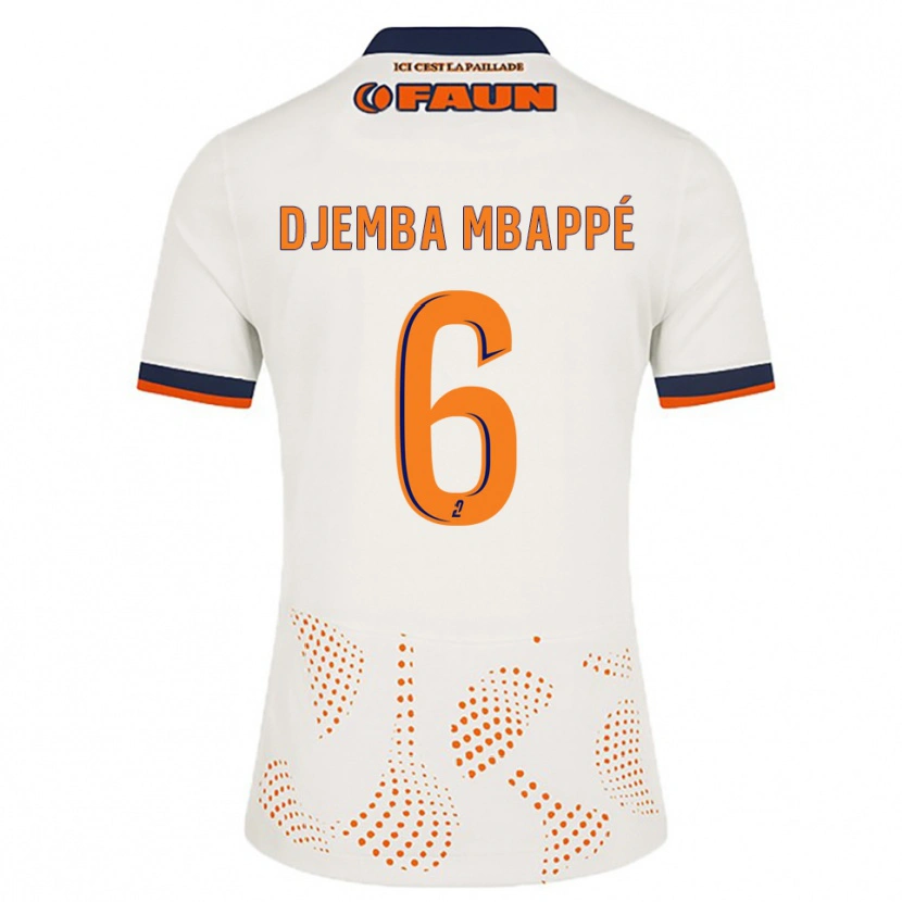 Danxen Homme Maillot Yvan Djemba Mbappé #6 Blanc Orange Tenues Extérieur 2025/26 T-Shirt