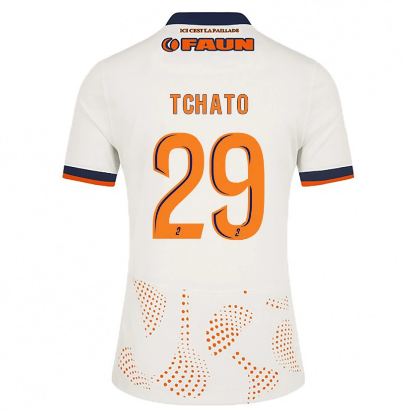Danxen Homme Maillot Enzo Tchato #29 Blanc Orange Tenues Extérieur 2025/26 T-Shirt