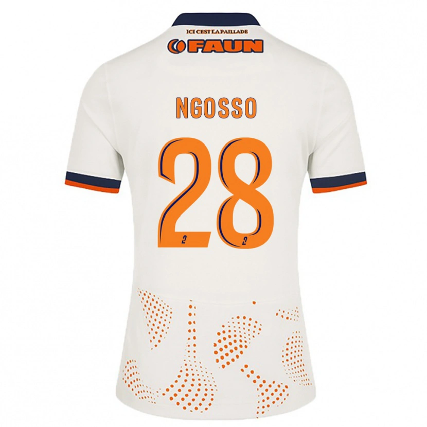 Danxen Homme Maillot Glenn Ngosso #28 Blanc Orange Tenues Extérieur 2025/26 T-Shirt