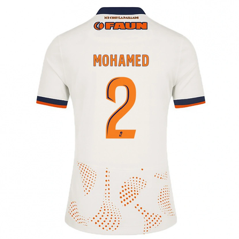 Danxen Homme Maillot Isyak Mohamed #2 Blanc Orange Tenues Extérieur 2025/26 T-Shirt