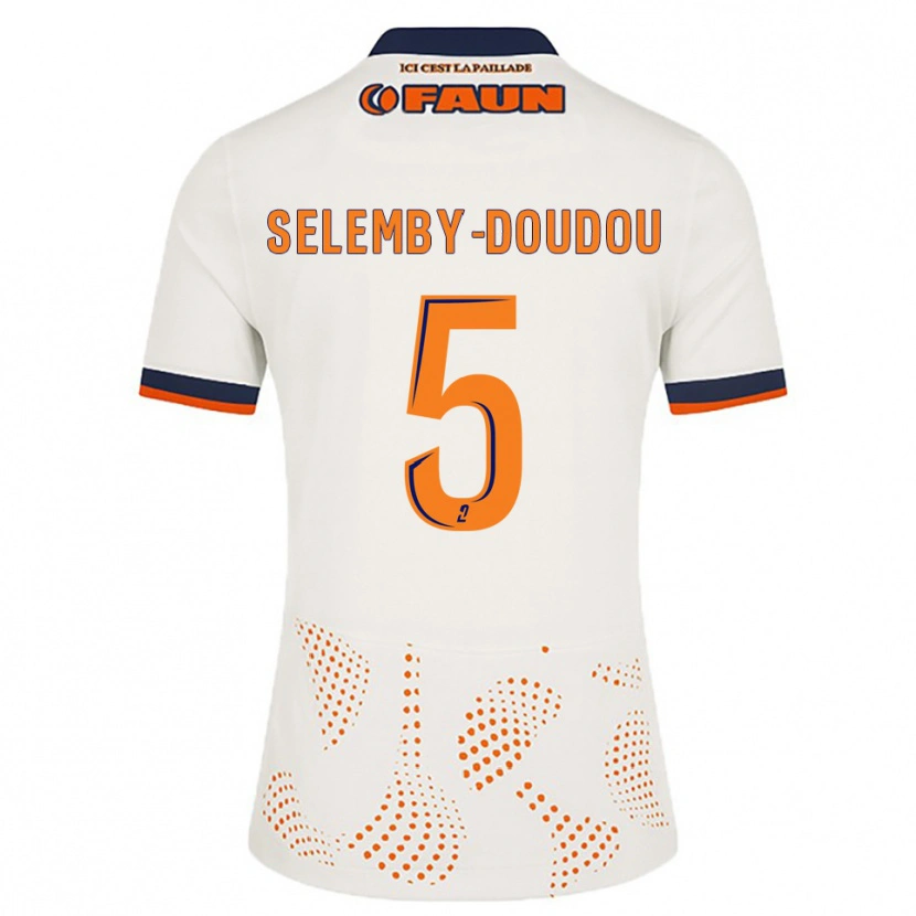 Danxen Homme Maillot Basile Selemby-Doudou #5 Blanc Orange Tenues Extérieur 2025/26 T-Shirt