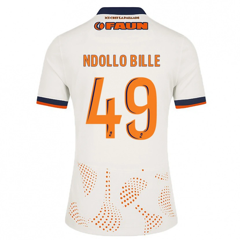 Danxen Homme Maillot Wilfried Ndollo Bille #49 Blanc Orange Tenues Extérieur 2025/26 T-Shirt
