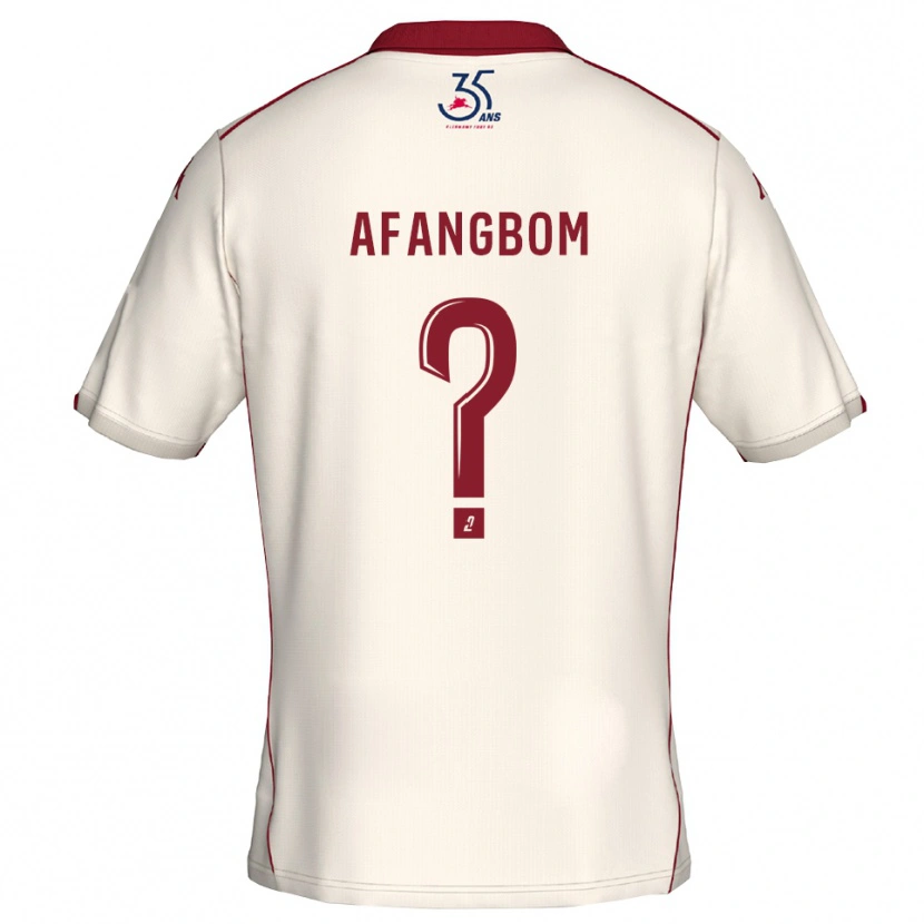 Danxen Homme Maillot Adelino Afangbom #0 Blanc Bourgogne Tenues Extérieur 2025/26 T-Shirt