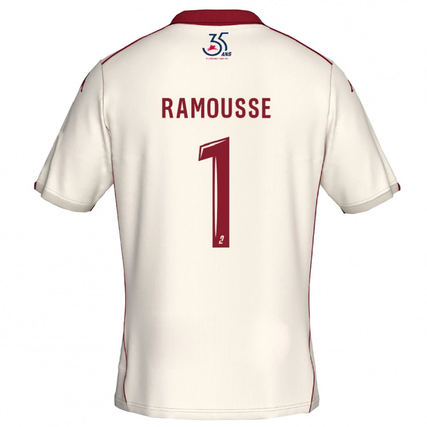 Danxen Homme Maillot Théo Ramousse #1 Blanc Bourgogne Tenues Extérieur 2025/26 T-Shirt