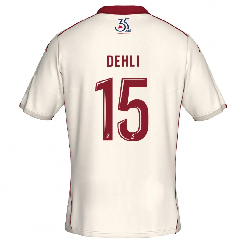 Danxen Homme Maillot Yacine Dehli #15 Blanc Bourgogne Tenues Extérieur 2025/26 T-Shirt