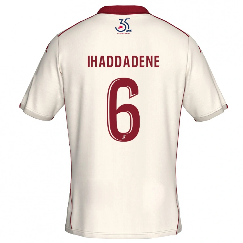 Danxen Homme Maillot Ilan Ihaddadene #6 Blanc Bourgogne Tenues Extérieur 2025/26 T-Shirt