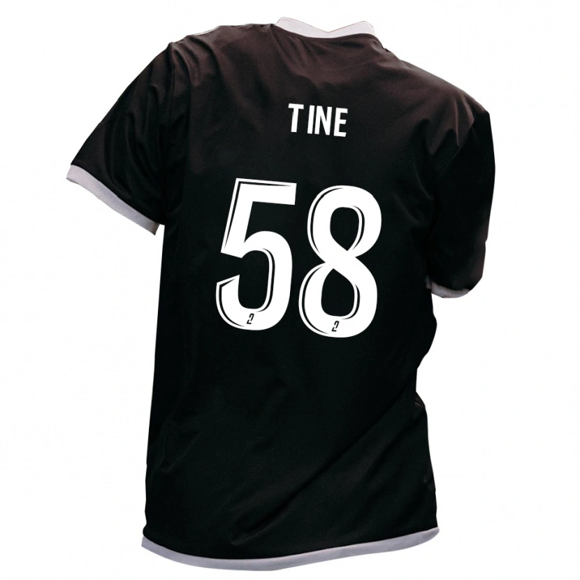 Danxen Homme Maillot Mactar Tine #58 Noir Or Tenues Extérieur 2025/26 T-Shirt