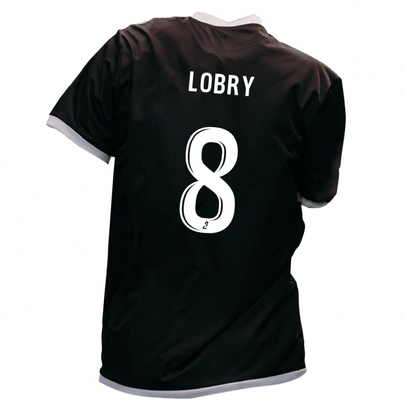 Danxen Homme Maillot Victor Lobry #8 Noir Or Tenues Extérieur 2025/26 T-Shirt