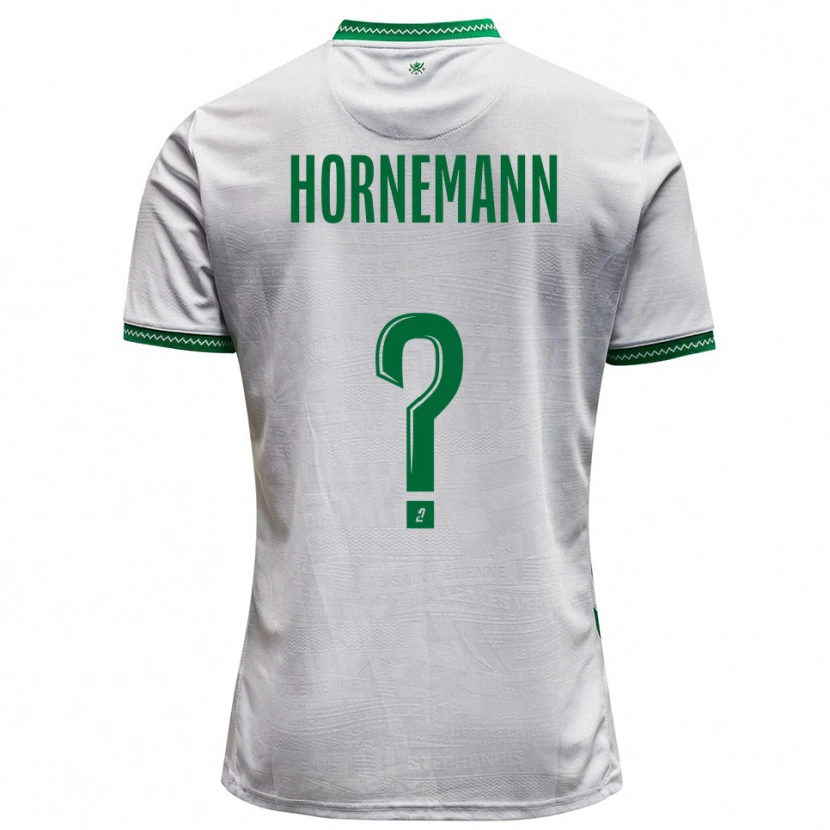Danxen Homme Maillot Sofie Hornemann #0 Blanc Vert Tenues Extérieur 2025/26 T-Shirt