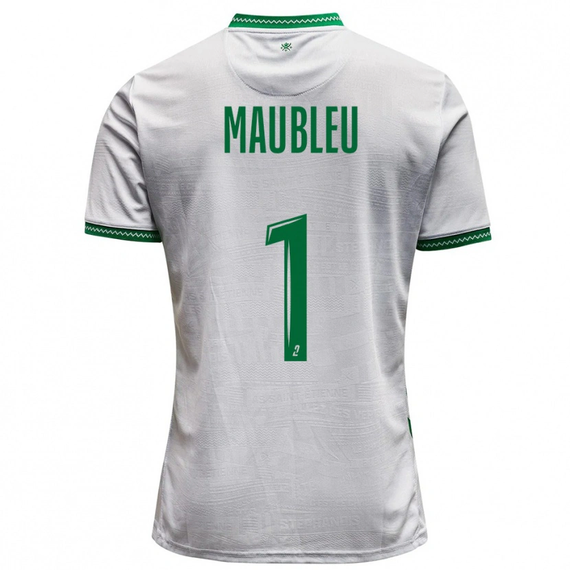 Danxen Homme Maillot Brice Maubleu #1 Blanc Vert Tenues Extérieur 2025/26 T-Shirt