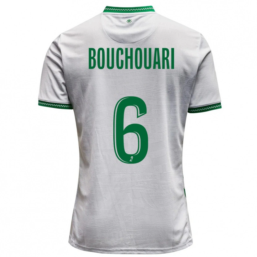 Danxen Homme Maillot Benjamin Bouchouari #6 Blanc Vert Tenues Extérieur 2025/26 T-Shirt