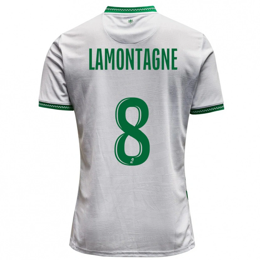 Danxen Homme Maillot Alexandria Lamontagne #8 Blanc Vert Tenues Extérieur 2025/26 T-Shirt