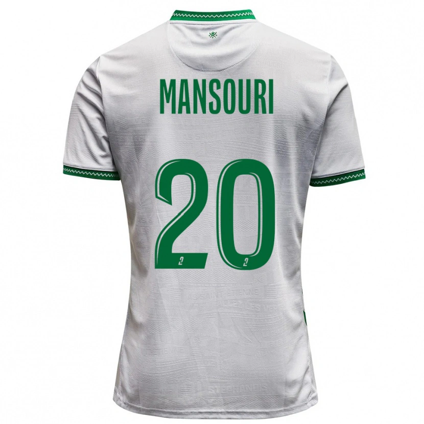 Danxen Homme Maillot Ilyes Mansouri #20 Blanc Vert Tenues Extérieur 2025/26 T-Shirt