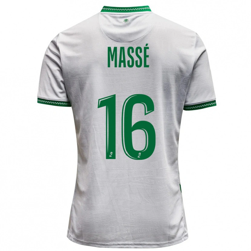 Danxen Homme Maillot Maël Massé #16 Blanc Vert Tenues Extérieur 2025/26 T-Shirt