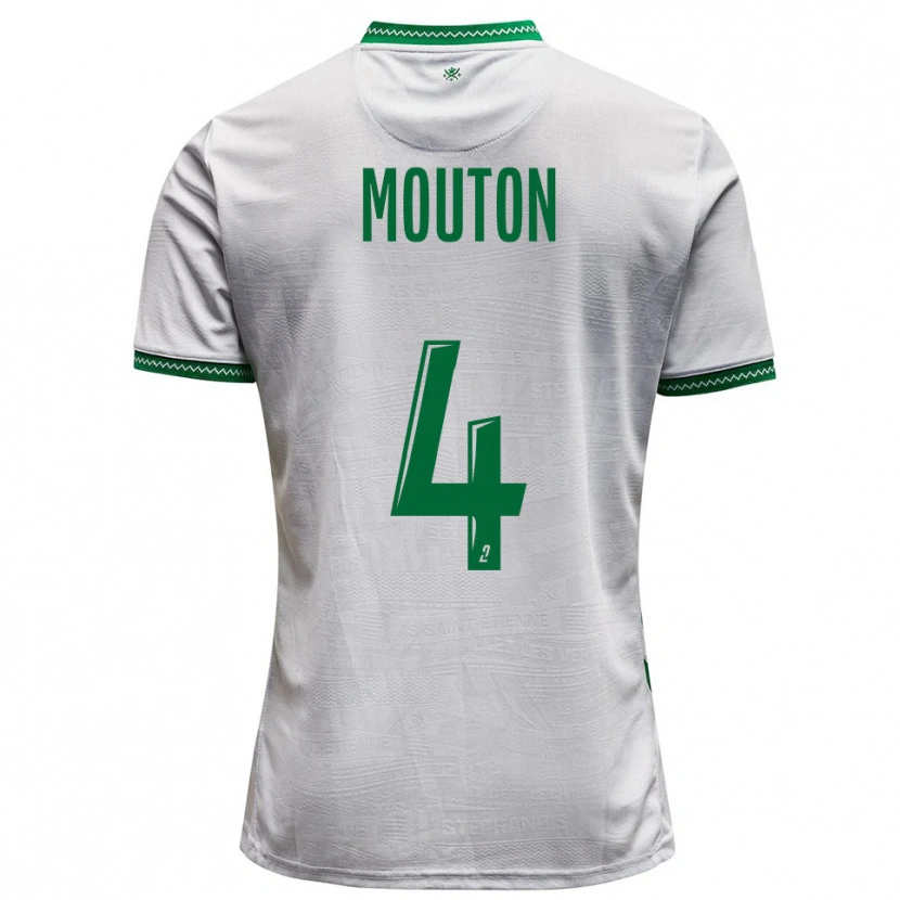 Danxen Homme Maillot Nathan Mouton #4 Blanc Vert Tenues Extérieur 2025/26 T-Shirt