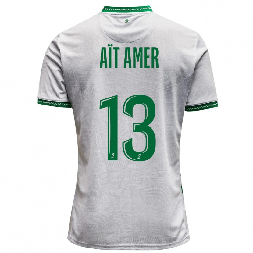 Danxen Homme Maillot Rayan Aït Amer #13 Blanc Vert Tenues Extérieur 2025/26 T-Shirt