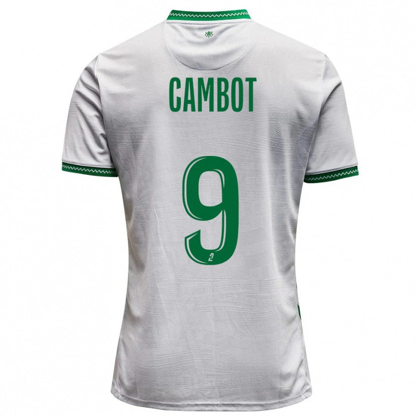 Danxen Homme Maillot Sarah Cambot #9 Blanc Vert Tenues Extérieur 2025/26 T-Shirt