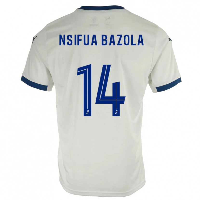 Danxen Homme Maillot Preston Nsifua Bazola #14 Blanc Bleu Tenues Extérieur 2025/26 T-Shirt