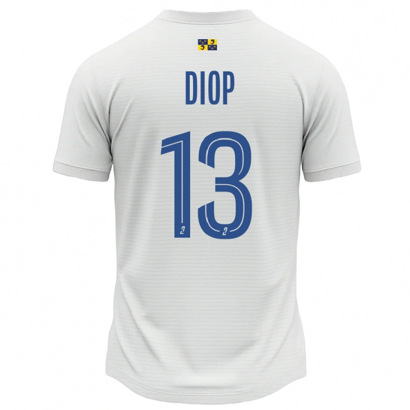 Danxen Homme Maillot Mamadou Diop #13 Blanc Bleu Tenues Extérieur 2025/26 T-Shirt